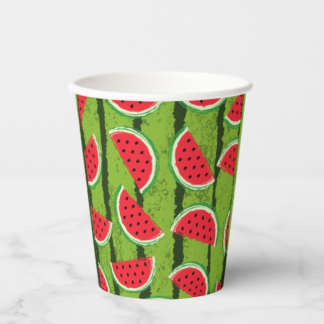 Eine in einem Melon Red & Green Watermelon Pappbecher (Vorderseite)