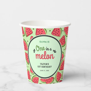 Eine in einem Melon Summer Watermelon 1. Geburtsta Pappbecher