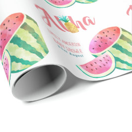 Eine in einem Melon Tropical Watermelon Wasserfarb Geschenkpapier