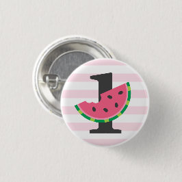 Eine in einem Melon Watermelon 1. Geburtstag Gastg Button