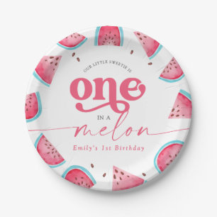 Eine in einem Melon Watermelon 1. Geburtstag Party Pappteller