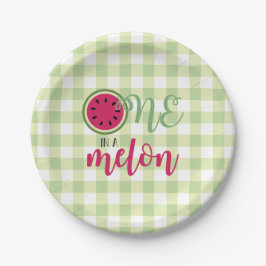 Eine in einem Melon Watermelon First Birthday Pape Pappteller