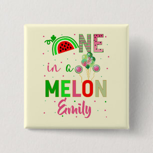 Eine in einem Melon Watermelon Geburtstagsmädchen Button