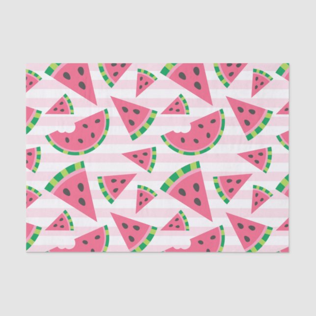 Eine in einem Melon Watermelon Slices & Pink Strip Seidenpapier (Vorderseite)