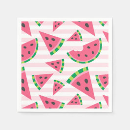 Eine in einem Melon Watermelon Slices & Pink Strip Serviette