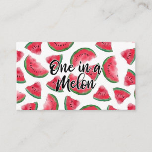 Eine in einem Melon Zitat Wassermelone Wasserfarbe Visitenkarte
