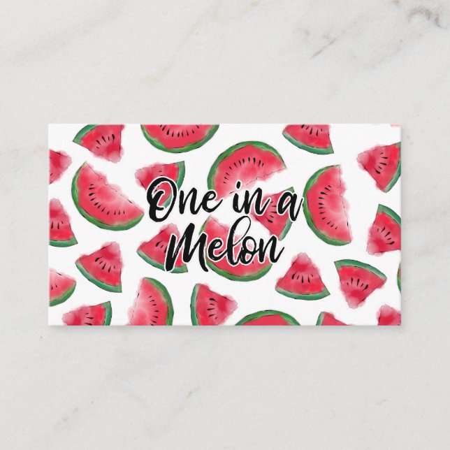 Eine in einem Melon Zitat Wassermelone Wasserfarbe Visitenkarte (Vorderseite)