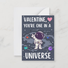 Eine in einem Universum-Klassenzimmer Valentinstag Mitteilungskarte