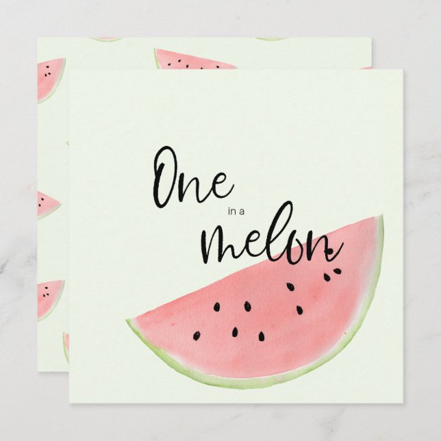 Eine in einer Melon First Birthday Card für Jungen Einladung (Vorne/Hinten)