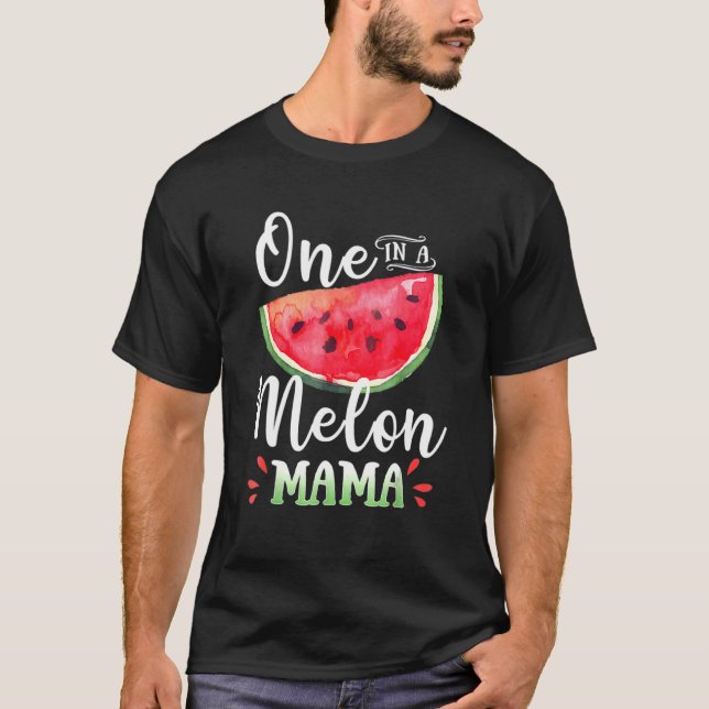 Eine in einer Melon Mama Familie Wassermelone Matc T-Shirt (Vorderseite)