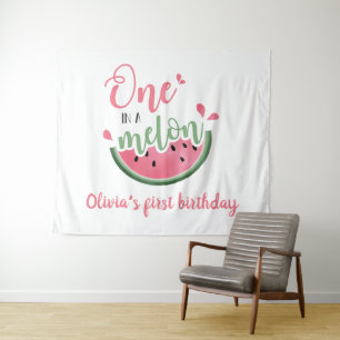 Eine in einer Melon Wassermelone Wasserfarbe 1. Ge Wandteppich