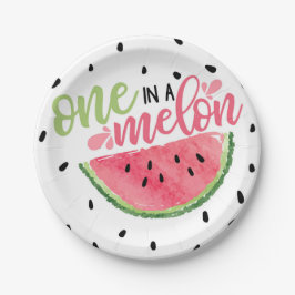 Eine in einer Melon Watermelon Papierplatte Pappteller