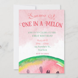 Eine in einer Melone 1. Geburtstag Einladungen mit