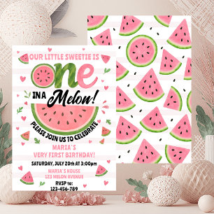 Eine in einer Melone Erstes Geburtstagseinladung z Einladung