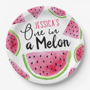 Eine in einer Melone Geburtstagsfeier Pappteller