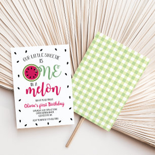 Eine in einer Melone Wassermelone Erste Geburtstag Einladung