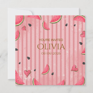 Eine in einer Melone Wassermelone Erste Geburtstag Einladung