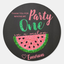 Eine in einer Melone, Watermelon Sticker Label Dan