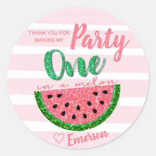 Eine in einer Melone, Watermelon Sticker Label Dan