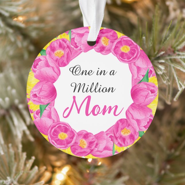 Eine in einer Million Mamas rosa 1-Foto Ornament (Baum)
