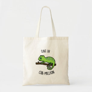 Eine in einer Million Niedlichen Chameleon Pun Tragetasche