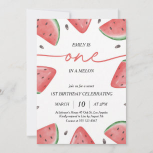 Eine in einer Wassermelone erster Geburtstag Wasse Einladung
