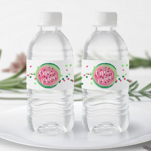 Eine in einer Wassermelone Wasserfarben-Wassermelo Wasserflaschenetikett