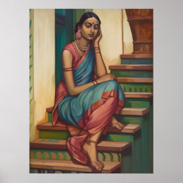 Eine in Gedanken verlobte Frau aus Indien | Zuhaus Poster