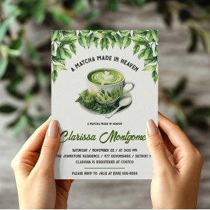 Eine in Himmel geschmiedete Matcha-Hochzeitsdusche Einladung