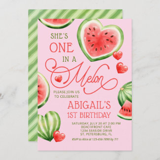 Eine in Melon 1. Geburtstag Einladung
