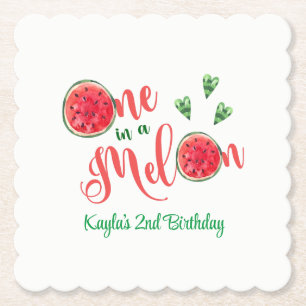 Eine in Melon am ersten Geburtstag Untersetzer