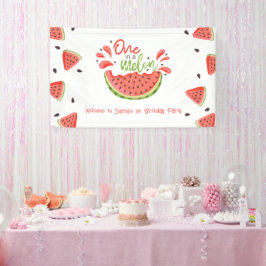 Eine in Melon First Birthday Watermelon Banner