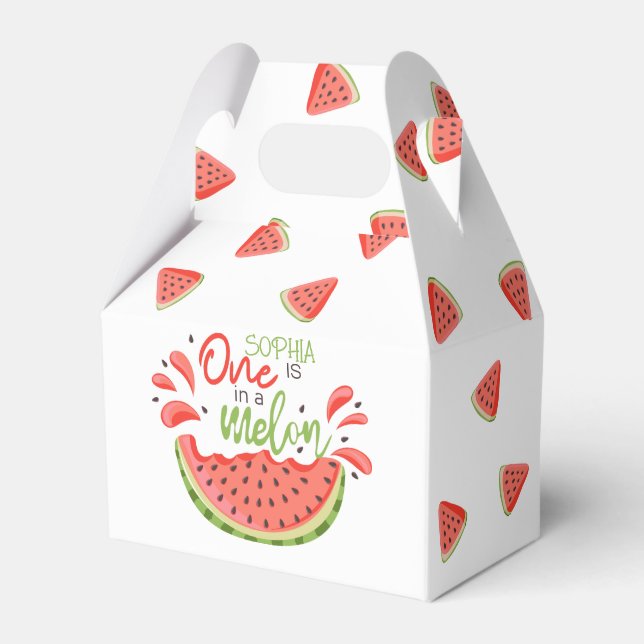 Eine in Melon First Birthday Watermelon Geschenkschachtel (Vorderseite)