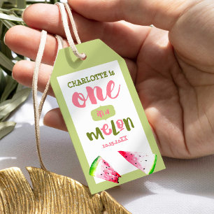 Eine in Melon First Birthday Watermelon Niedlich Geschenkanhänger