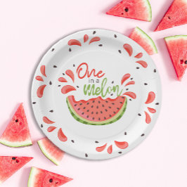 Eine in Melon First Birthday Watermelon Pappteller