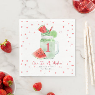 Eine in Melon - Geburtstagsparty Wassermelone Smoo Serviette