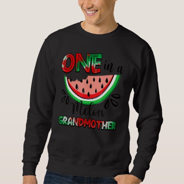 Eine in Melon Großmutter Wassermelone Matching Fam Sweatshirt (Vorderseite)