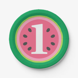 Eine in Melon Watermelon Baby Girl 1. Geburtstag Pappteller