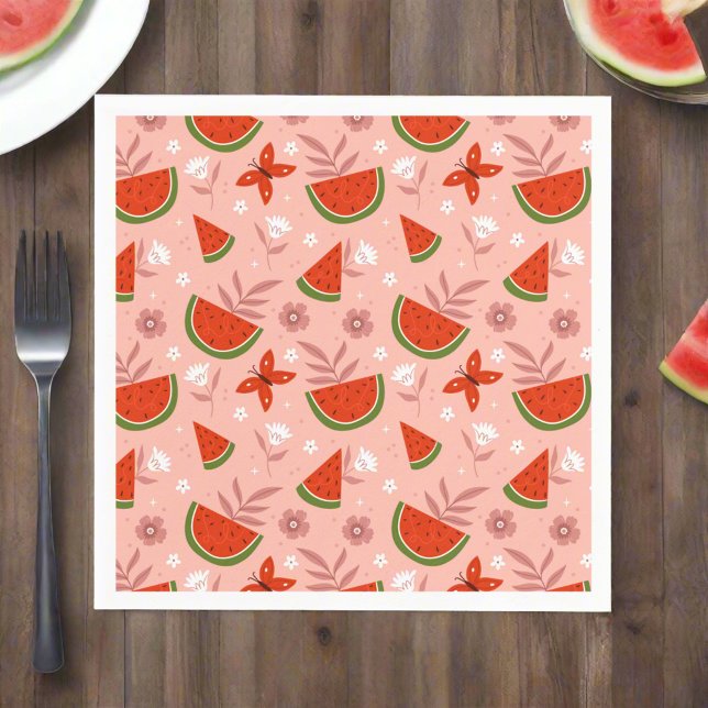 Eine in Melon Watermelon Butterfliegen zum Geburts Serviette (Von Creator hochgeladen)