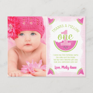 Eine in Melon Watermelon Danke-Card Einladung