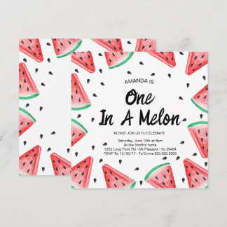 Eine in Melon Watermelon Girl 1. Geburtstag Einladung