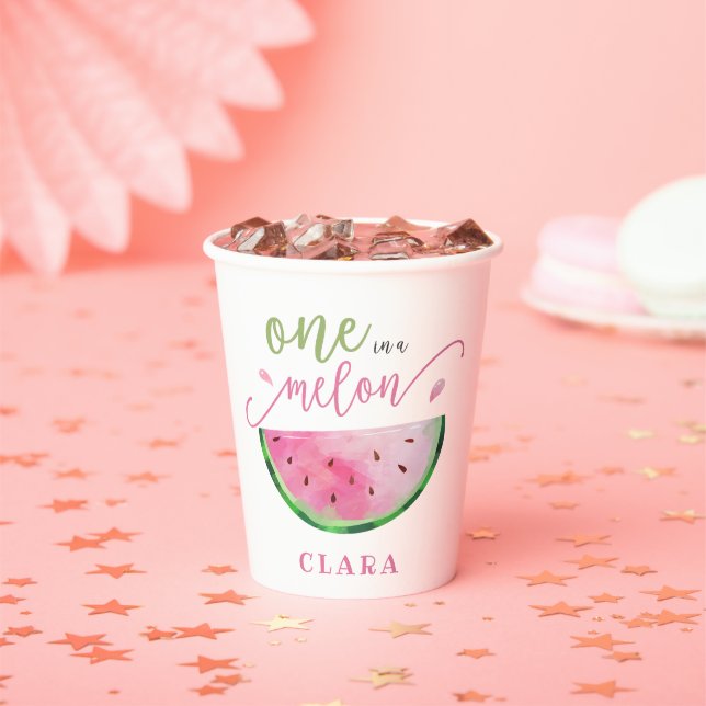 Eine in Melon Watermelon Pappbecher (Insitu)