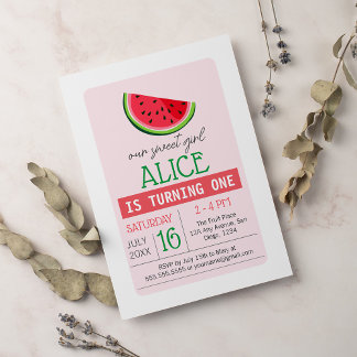 Eine in Melon Watermelon zum Geburtstag Einladung