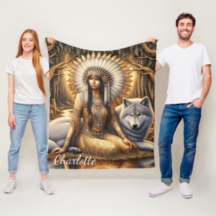 Eine indische Indianerin teilt sich eine Bindung m Fleecedecke