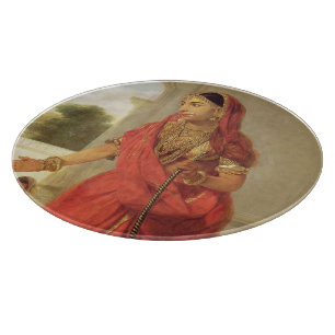 Eine indische Tänzerin mit einer Huka, 1772 (Öl Schneidebrett