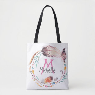 Eine individuell anpassbare Mit Monogramm Boho Tot