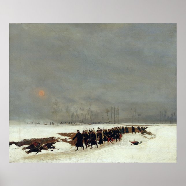 Eine Infanterie-Spalte auf ihrem Weg zu einem Schl Poster (Vorne)