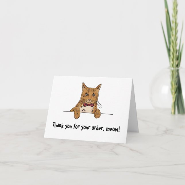 Eine Ingwer-Katze geklappt danke, dass Sie die Kar Dankeskarte (Vorderseite)