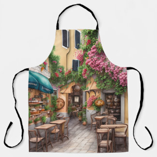 Eine italienische Straßenszene-Ephemerie-Designser Schürze