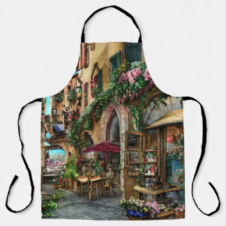 Eine italienische Straßenszene-Ephemerie-Designser Schürze